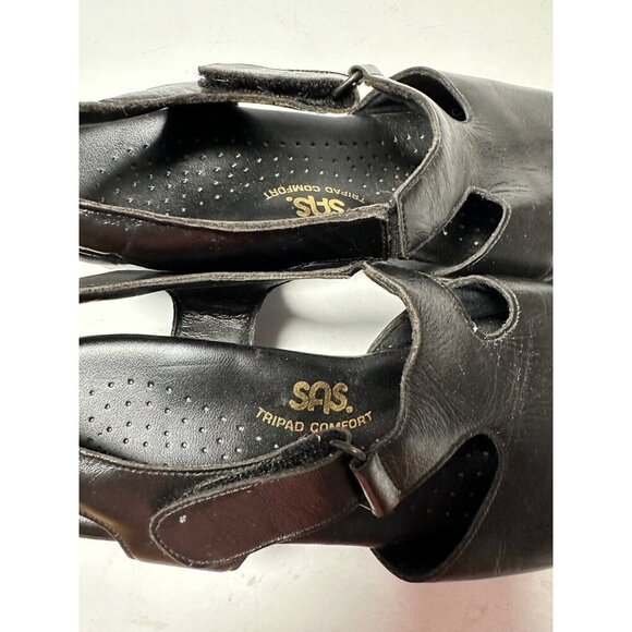 SAS Suntimer Tripad Comfort EZ black leather Heel Strap Sandals Size 7.5M - Picture 7 of 12